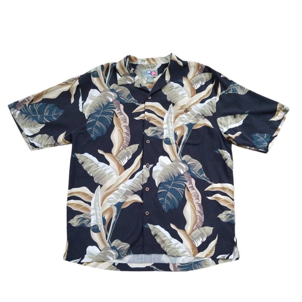 Hilo Hattie Men's Silk Tropical Short Sleeve Casual Hawaiian Shirt Size Medium‎
